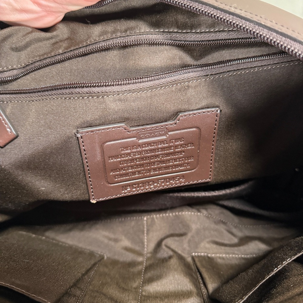 Coach Thompson Heritage Leather Slim Briefcase Mahogany Brown F70454 - Picture 12 of 16